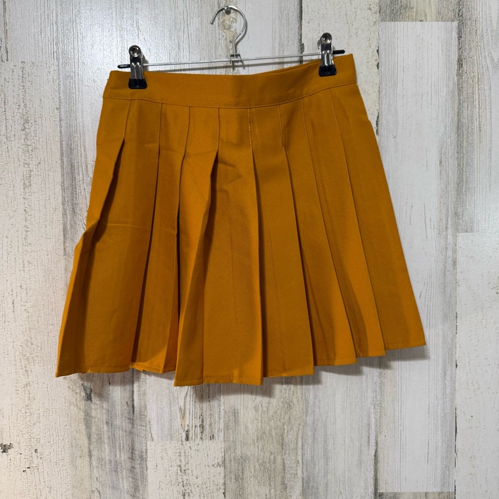 Wildcats Mustard Pleated Mini Skirt